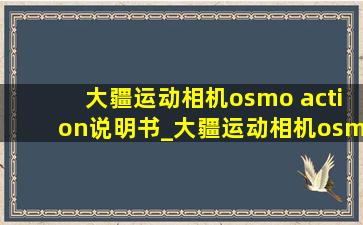 大疆运动相机osmo action说明书_大疆运动相机osmoaction功能详解